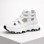 Women's white sandals styled look — versatile — Jade Platform Sandals — Oscar Blackwood