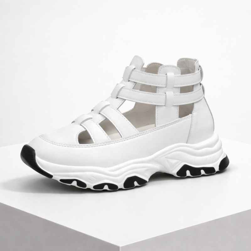 Women's white sandals styled look — versatile — Jade Platform Sandals — Oscar Blackwood