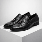 Men's lace loafers front view — versatile — Tino Croc Loafers for every occasion — Oscar Blackwood