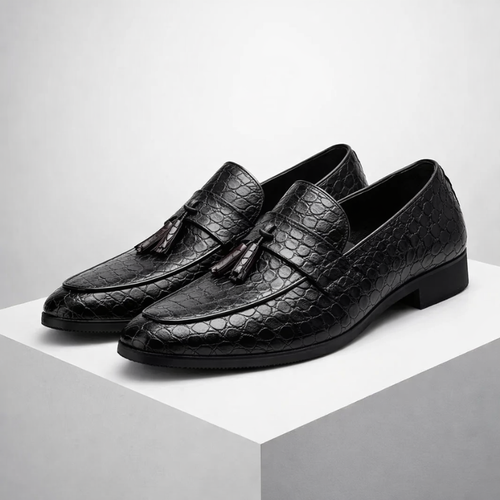 Men's lace loafers front view — versatile — Tino Croc Loafers for every occasion — Oscar Blackwood