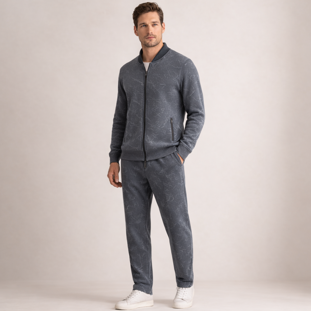 Men's cotton pants front view — versatile — Chad 2 Piece Tracksuit Set — Oscar Blackwood