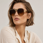 Women's floral sunglasses side view — statement — Deidra Aviator Sunglasses — Oscar Blackwood