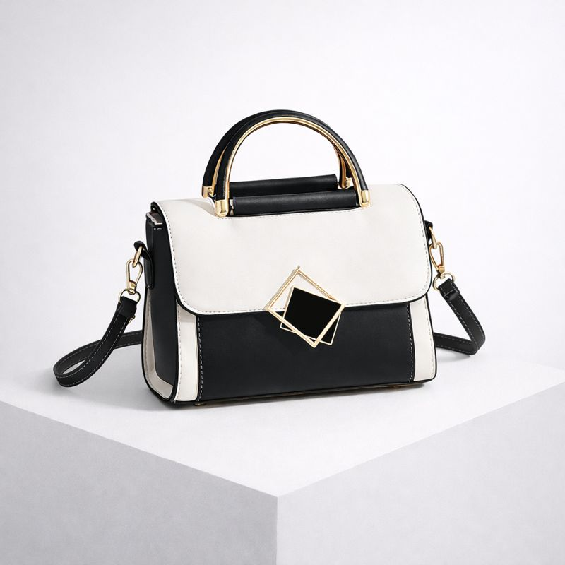 Women's black geometric bag alternate angle — everyday — Paige Shoulder Bag — Oscar Blackwood