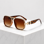 Women's leopard floral sunglasses detail view — statement — Deidra Aviator Sunglasses — Oscar Blackwood