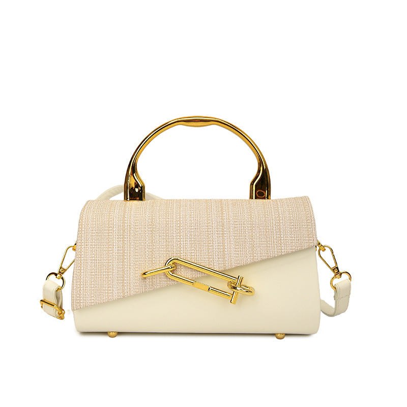 Women's off-white geometric handbag color detail — everyday — Samira Crossbody Handbag — Oscar Blackwood