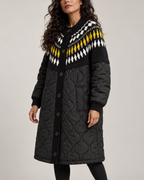 Women's ribbed jacket side view — outerwear — Elise Padded Coat — Oscar Blackwood