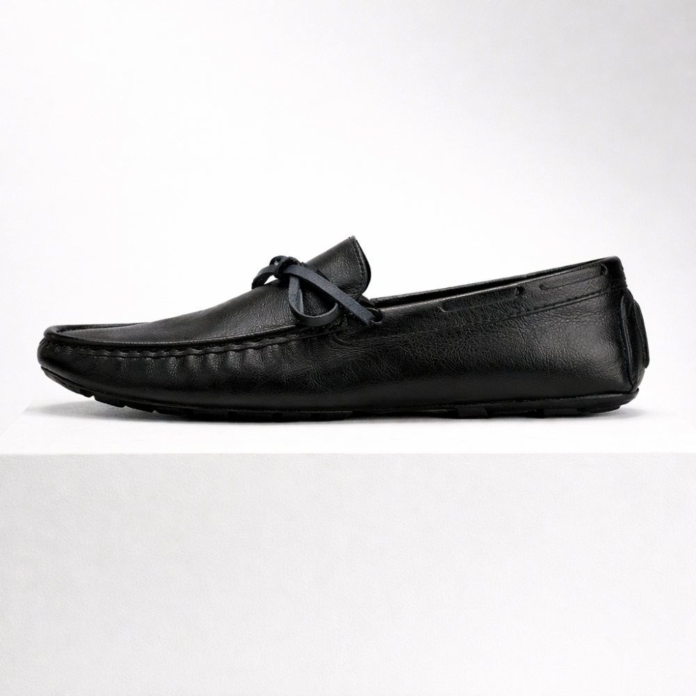 Men's leather shoes back view — versatile — Gregory Leather Golf Moccasins — Oscar Blackwood