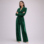 Women's silk sets back view — versatile — Djuna Velvet 2 Piece Set — Oscar Blackwood