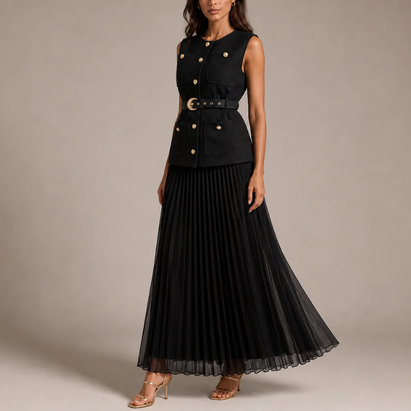 Women's chiffon dress styled look — chic — Cosette 2 Piece Set — Oscar Blackwood