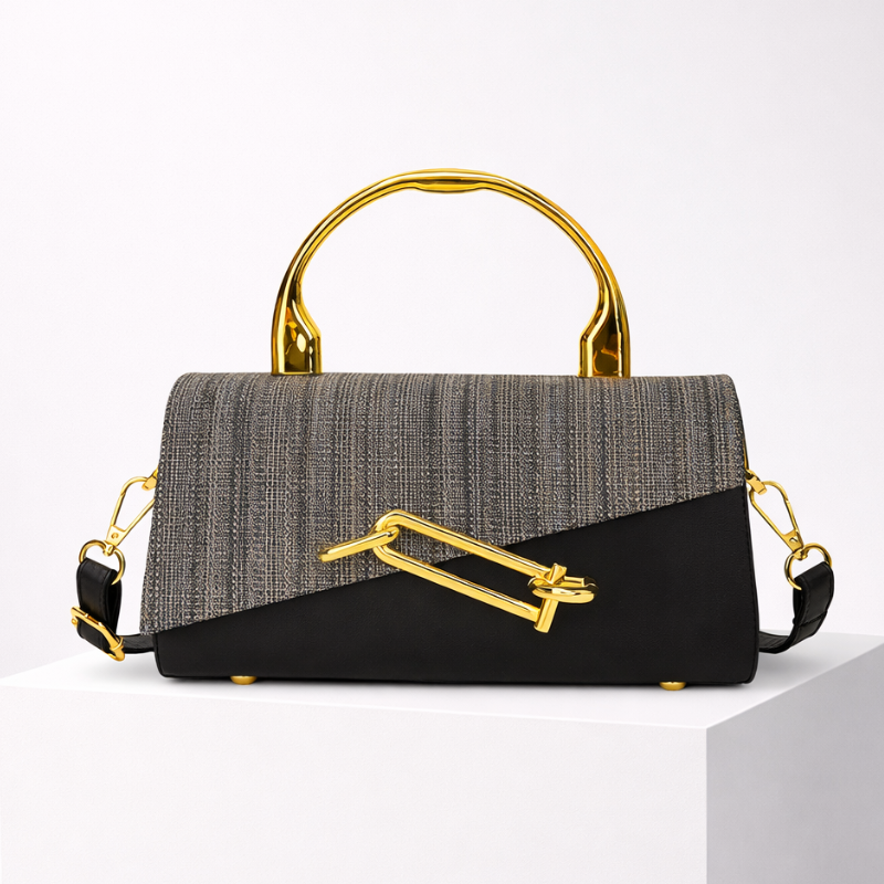 Women's white geometric handbag styled look — everyday — Samira Crossbody Handbag — Oscar Blackwood