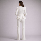 Women's white pants back view — versatile — Anica 3 Piece Set for every occasion — Oscar Blackwood