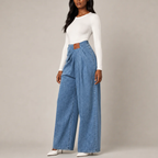 Women's denim jeans side view — casual — Madison Wide Jeans for every occasion — Oscar Blackwood
