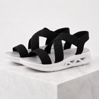 Women's black geometric sandals alternate angle — versatile — Florence Orthopedic Sandals — Oscar Blackwood