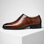Men's leather loafers side view — versatile — Anthony Classic Croc Loafers — Oscar Blackwood
