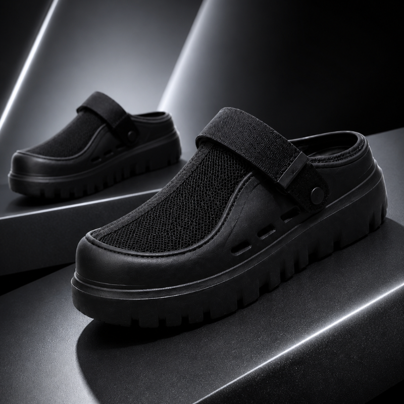 Men's mesh sandals close-up — versatile — Kai Mesh Sandals for every occasion — Oscar Blackwood