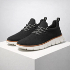 Men's black lace sneakers detail view — casual — Ben Breathable Sneakers — Oscar Blackwood