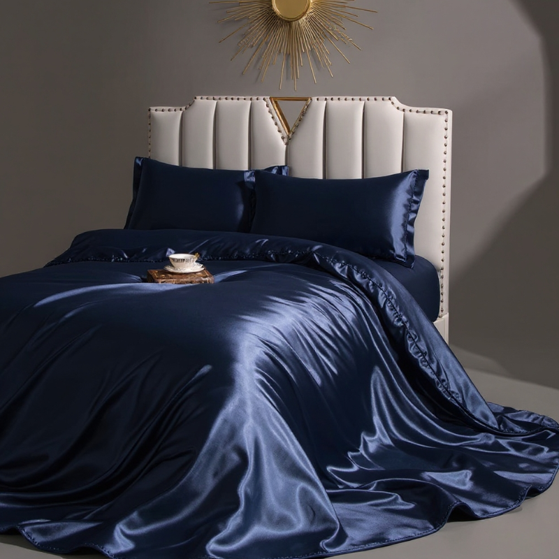 Unisex silk lotus front view — versatile — Lotus Silk Bedding Set — Oscar Blackwood