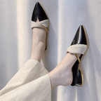 Women's leather sandals detail view — versatile — Evelyn Pointed Toe Mules — Oscar Blackwood