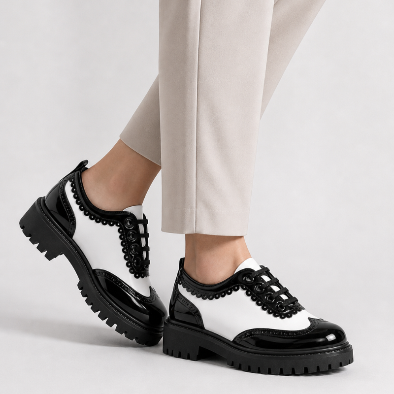 Women's lace shoes alternate angle — versatile — Beatrix Wingtip Oxford Shoes — Oscar Blackwood