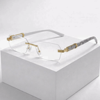 Women's transparent sunglasses alternate angle — statement — Cassie Rimless Shades — Oscar Blackwood
