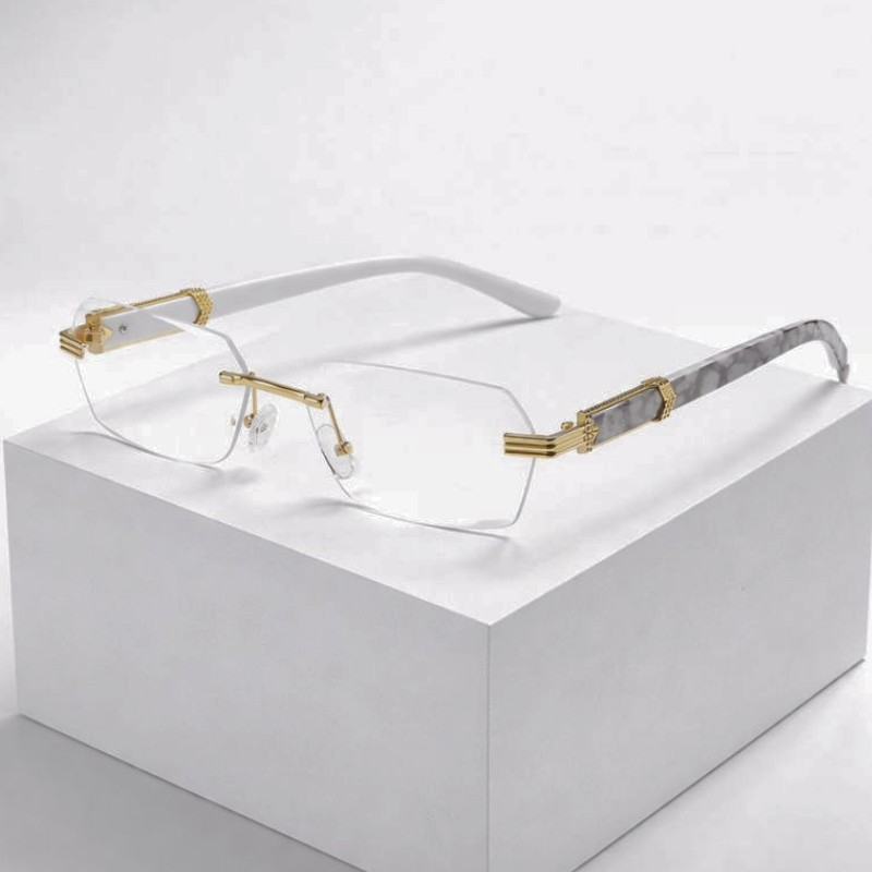 Women's transparent sunglasses alternate angle — statement — Cassie Rimless Shades — Oscar Blackwood