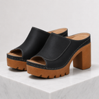 Women's black heels back view — elegant — Ambre Heeled Sandals — Oscar Blackwood
