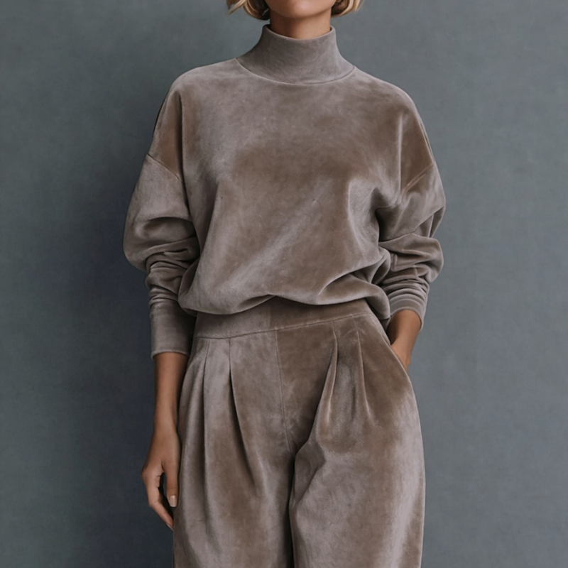 Women's velvet pants back view — versatile — Shona Velvet 2 Piece Set — Oscar Blackwood