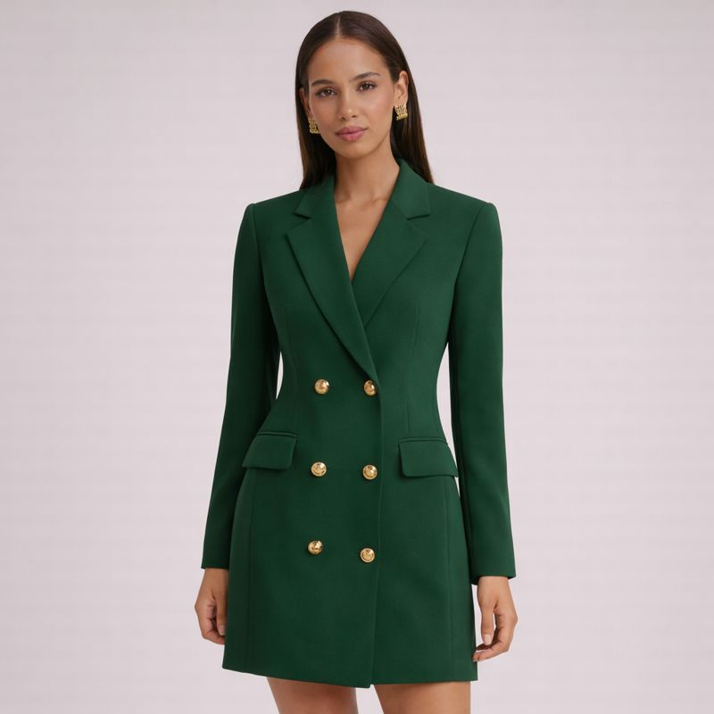 Women's green dress close-up — chic — Kate Blazer Dress for every occasion — Oscar Blackwood