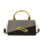 Women's black geometric handbag back view — everyday — Samira Crossbody Handbag — Oscar Blackwood