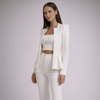 Women's white pants styled look — versatile — Anica 3 Piece Set — Oscar Blackwood