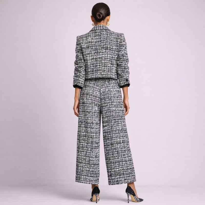 Women's black sets close-up — versatile — Amber 2 Pieces Set for every occasion — Oscar Blackwood