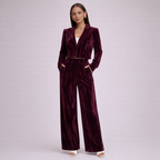 Women's purple silk sets alternate angle — versatile — Djuna Velvet 2 Piece Set — Oscar Blackwood
