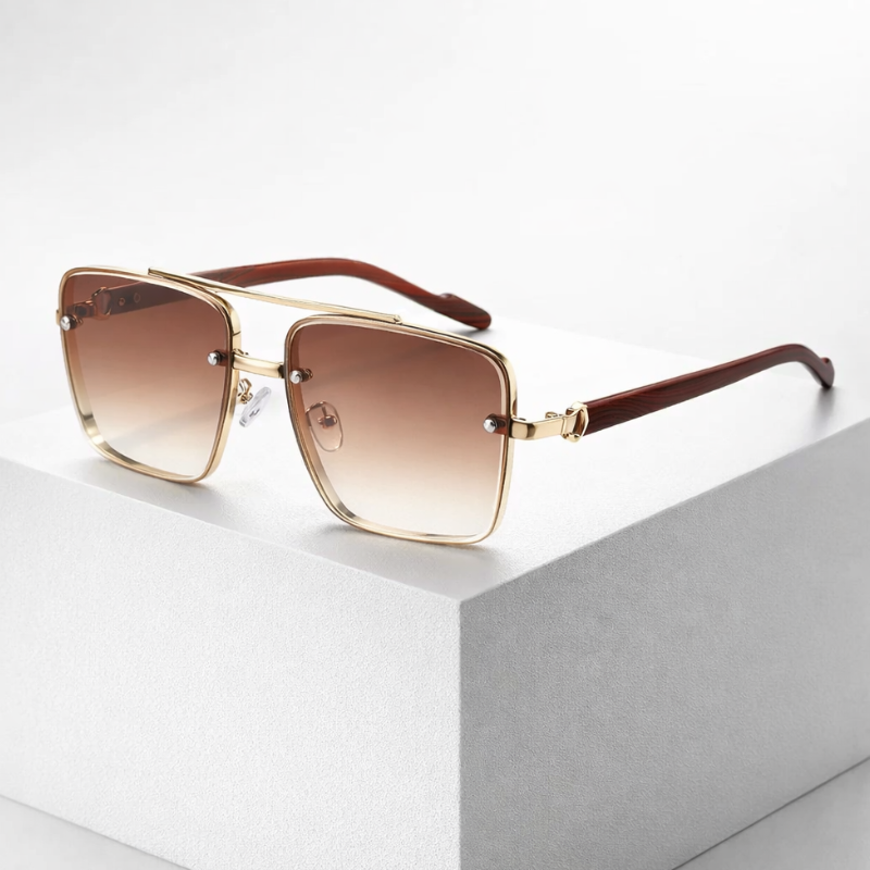 Women's brown sunglasses styled look — statement — Jordan Polarized Aviator Shades — Oscar Blackwood