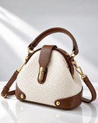 Women's brown & white bag color detail — everyday — Frances Croc Crossbody Bag — Oscar Blackwood