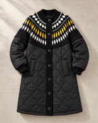 Women's ribbed jacket detail view — outerwear — Elise Padded Coat — Oscar Blackwood