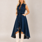 Women's denim dress styled look — chic — Loretta Denim Dress for every occasion — Oscar Blackwood