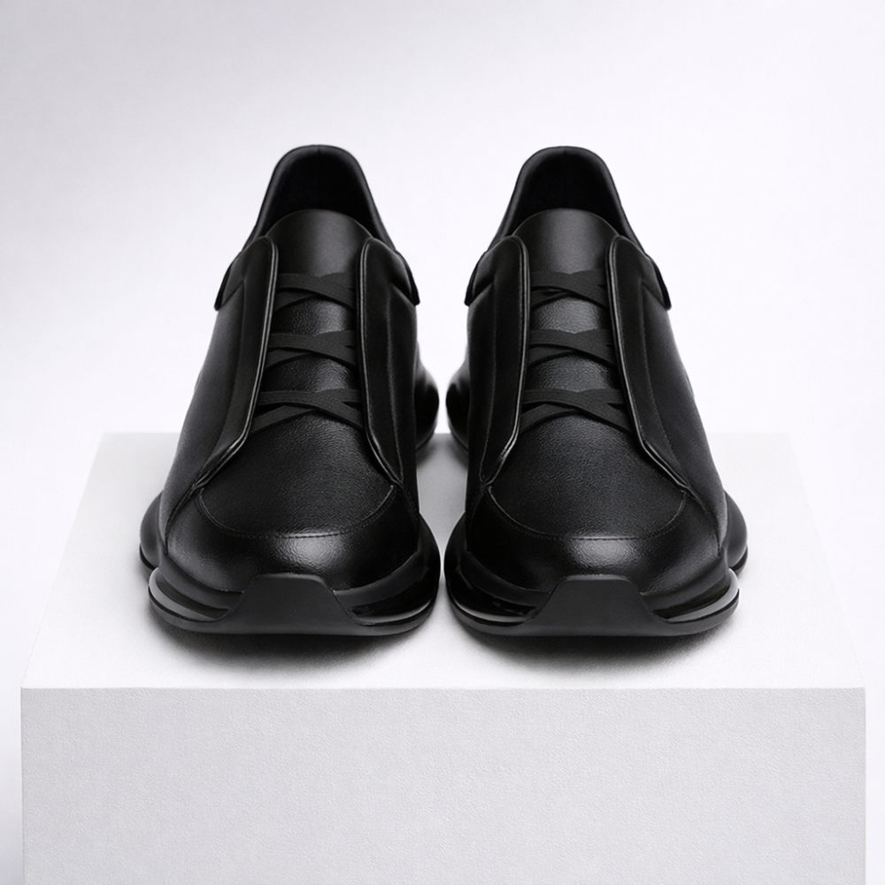 Men's black lace sneakers back view — casual — Alpha Dan 6 Shoes — Oscar Blackwood