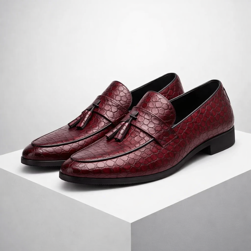 Men's lace loafers back view — versatile — Tino Croc Loafers for every occasion — Oscar Blackwood