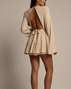 Women's dress back view — summer — Kamilla Backless Mini Dress — Oscar Blackwood