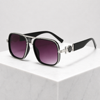 Women's purple floral sunglasses alternate angle — statement — Deidra Aviator Sunglasses — Oscar Blackwood