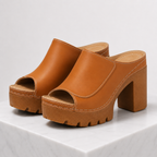 Women's brown heels styled look — elegant — Ambre Heeled Sandals — Oscar Blackwood