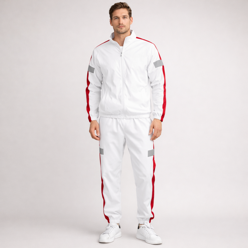Men's white polyester sets back view — versatile — Abakhan Maximus 2 Piece Set — Oscar Blackwood