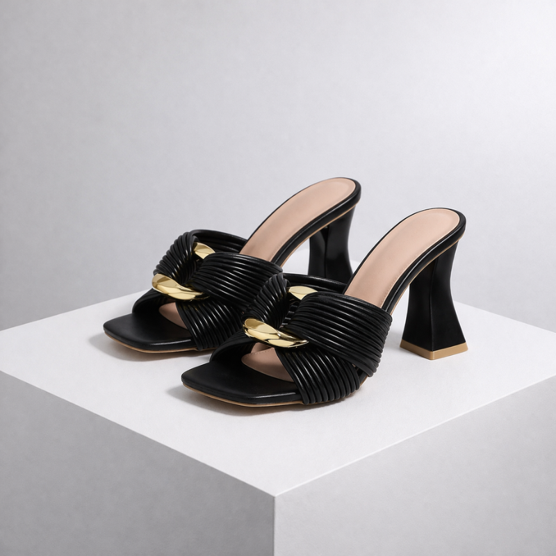 Women's black heels styled look — elegant — Claudia High Heel Sandals — Oscar Blackwood