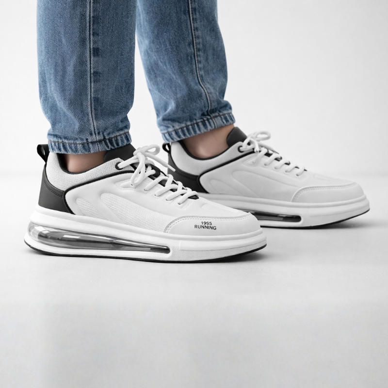 Men's white lace sneakers alternate angle — casual — Jee 1995 Chunky Sneakers — Oscar Blackwood
