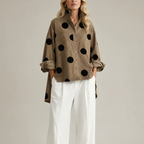Women's khaki muriel color detail — versatile — Muriel Polka Dot Shirt — Oscar Blackwood