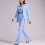 Women's white pants alternate angle — versatile — Anica 3 Piece Set — Oscar Blackwood