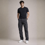 Men's gray cotton pants back view — versatile — Stanley Cargo Pants — Oscar Blackwood