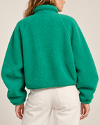 Women's textured jacket side view — outerwear — Embla Fleece Jacket — Oscar Blackwood