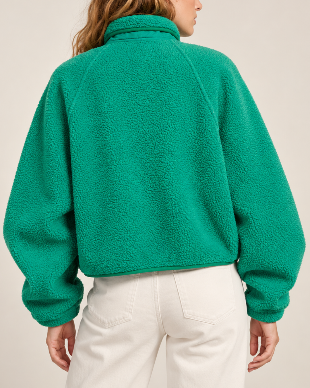 Women's textured jacket side view — outerwear — Embla Fleece Jacket — Oscar Blackwood