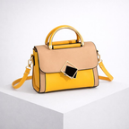 Women's yellow geometric bag back view — everyday — Paige Shoulder Bag — Oscar Blackwood